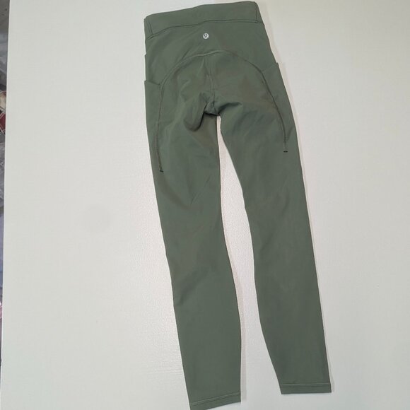 Lululemon Power Thru High-Rise Tight 25" Size 2 Green Twill  *Free tote bag - Picture 3 of 16